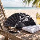 Black and White Dragon Folding Hand Fan